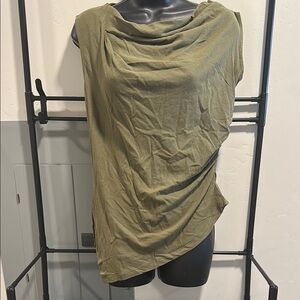 Olive Green Sleeveless Drape Top